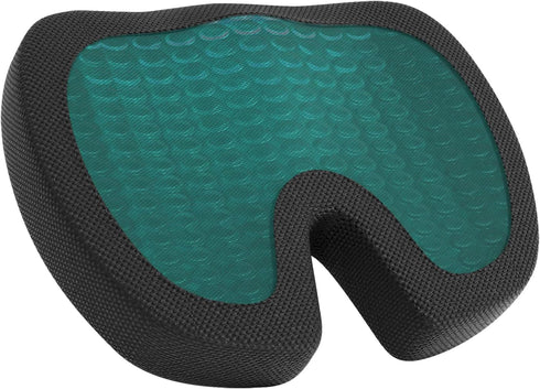 Pack 2, Amazon Basics Comfortable Seat Cushion & Lumbar Support for Office Chairs, Gel Enhanced Memory Foam, Non-Slip