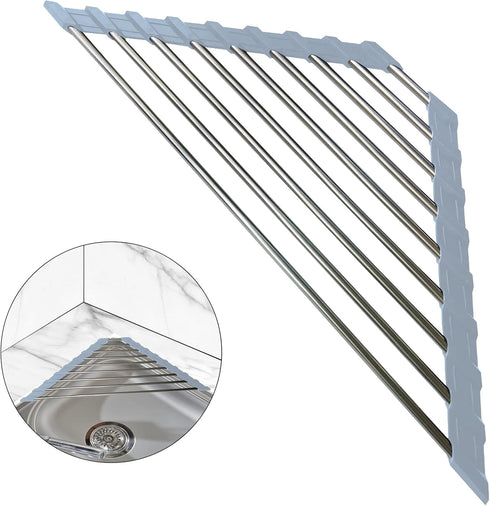 SHUYUE 2 Pack (2Pack Sink Sponge Holder in Sink Dish Drying Rack Corner Sink Strainer for Kitchen Sink Caddy Corner