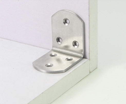 Tiberham 90 47 47 38 mm (Pack 4) Stainless Steel Corner Bracket, Degree Right Angle Corner Brace Plate, x x L Shaped