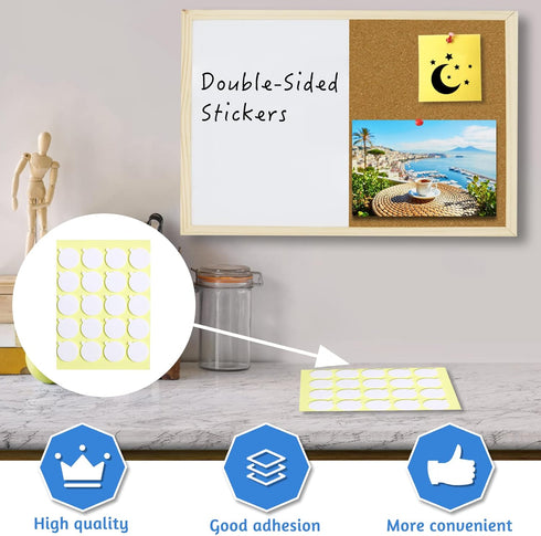 OWLKELA Dry Erase Cork Board 16.5"x12.6" | Notice Pin Board, Memo Board with Wooden Frame and Push Pins