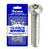 Torx Security Machine Screws, 1/4-20 x 1-1/2" (10-Pack), Stainless Steel, Tamper-Resistant, Button Head