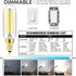 E12 Dimmable LED Bulb 8W, 100 Watt Daylight 4000K T6 T25 Candelabra Bulb, 800LM, 6-Pack for Chandeliers