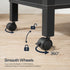 HOOBRO 2-Tier Printer Stand with Charging Station, Under Desk Printer Table, Printer Cart with Storage Shelves, Black