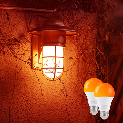 LED Amber Light Bulbs, A19 9W (60W Equivalent), 1800K E26 Amber Soft Light Bulbs, 2 Pack