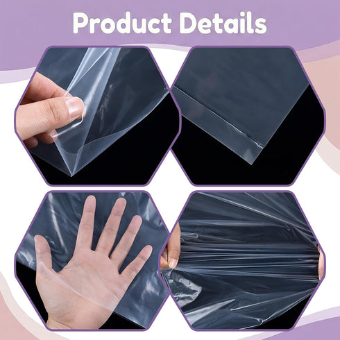Oqqlin 10 Pack 40 60 Inch 3.9 x Extra Large Clear Plastic Bags, Mils Reusable Luggage Storage Bags Dustproof Gaint