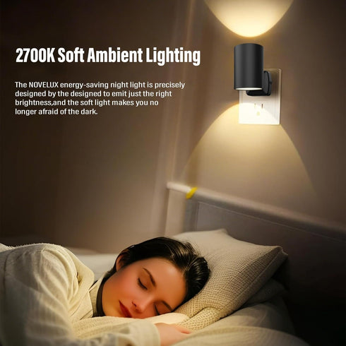 2700K Dimmable (2 Pack) Night Lights Plug into Wall: ETL Certified Soft White Dusk to Dawn Sensor LED Plug in Night
