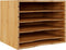 Bamjoy Bamboo 5 Tier Desktop Organizer, Paper Organizer Mail Sorter with Adjustable Shelves for School Home Office