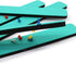 Felt Bulletin Board Bar Strip 0.5 Inch Thick, 13 Inch Length with 15 Pushpins, 5 Turquoise Self-Adhesive Bars