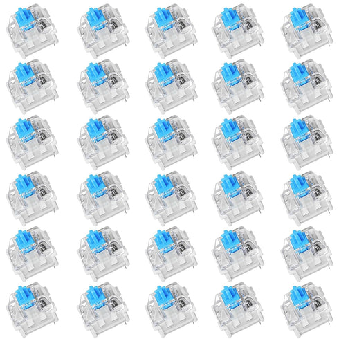 Gsbnjuy 30Pcs 3 Blue Switch Replacement, PIN Mechanical Keyboard Switches, Clicky with Strong Tactile Feedback