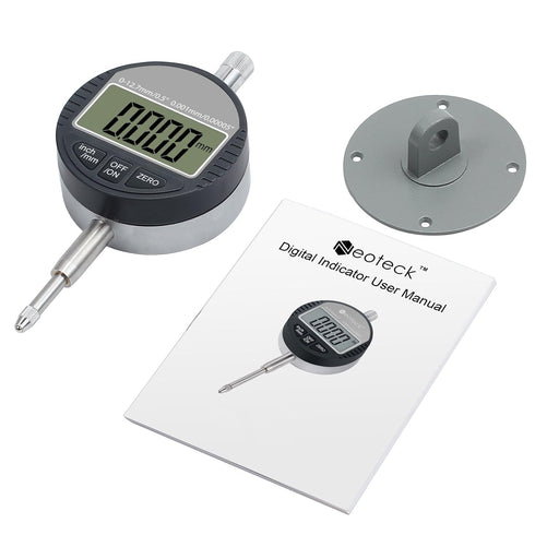 Neoteck Digital Dial Indicator 0.5 inch/12.7mm, High Resolution 0.00005 inch/0.001mm, Probe Test Gauge