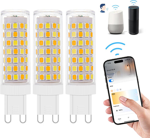3Pack Dimmable Wi-Fi Smart LED Bulbs with G9 Base,Compatible with Amazon Alexa