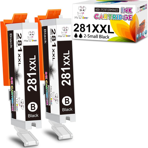 Miss Deer Compatible 281 Black Ink Cartridges Replacement for Canon CLI-281XXL for Pixma TR8520 TR8620