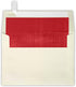LUXPaper A7 Foil Lined Invitation Envelopes | 5 1/4" x 7 1/4" | Peel & Press | Natural w/Red LUX Lining | 50 Qty