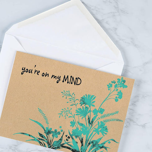 Current Kraft Thinking of You Friendship Greeting Card Set - Value Pack of 20 Cards, 5 Designs, 5" x 7"