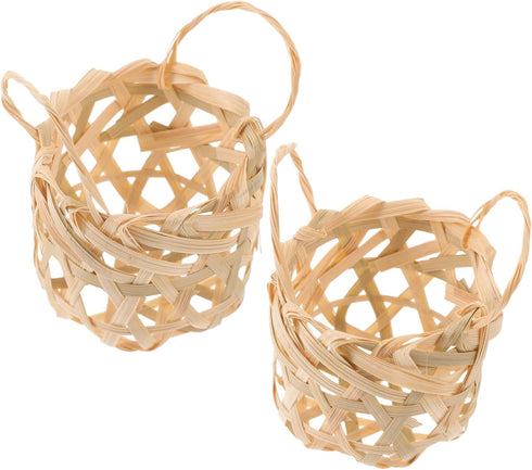 Luxshiny 2Pcs Rustic Woven Lampshade Small Lamp Shades with Handles for Decorative
