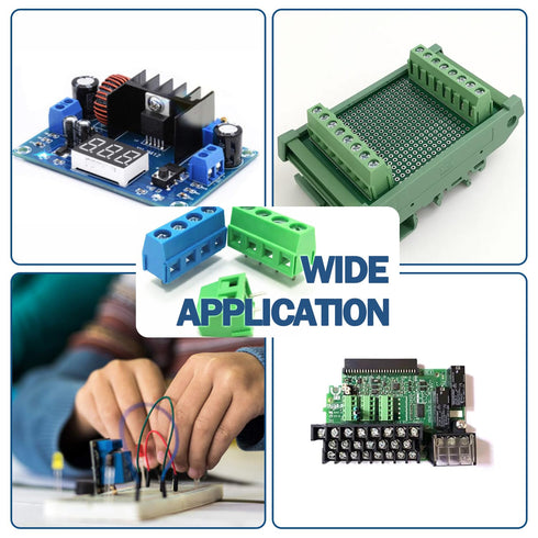 72PCS 5mm Pitch PCB Mount Screw Terminal Block Connector, 2Pin 3Pin 4Pin Circuit Board Connectors