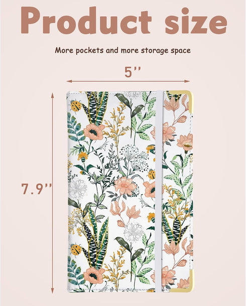 YeeCASE 2Pack Flower Server Book for Waitress with Zipper Pouch, Fits Waitress Apron,Receipt Holder with High Volume