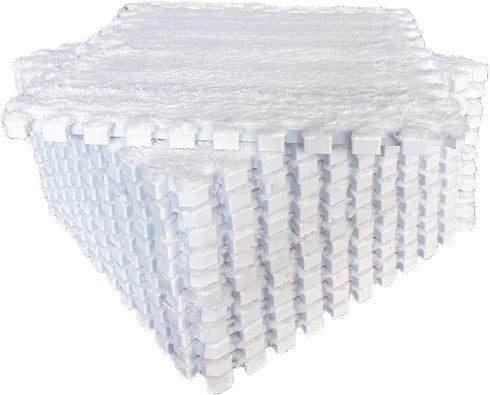 easycustomerlee 12pcs Tiled Puzzle Play Mats Interlocking Shaggy Soft EVA Foam Mats Protective Floor for Children Kids