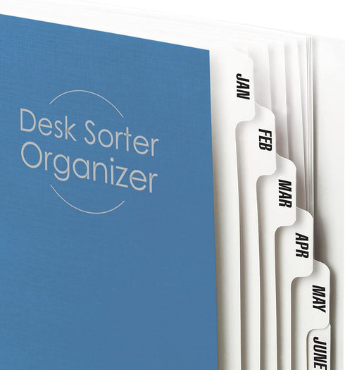 Smead Desk File/Sorter - Monthly (Jan-Dec), 12 Dividers, Letter Size, Dark Blue (89286)