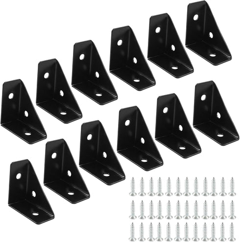 PHITUODA 12pcs Angle Corner Shelf Bracket 38mm x 38mm, Cold Rolled Steel Corner