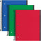 Oxford 3 Pack Spiral Notebook, 3 Subject, Wide Rule, 150 Sheets, Durable Plastic Covers, Red, Green, Blue (89804)