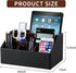 Pu Leather Desk Organizer, Multifunctional Storage Box with 5 Compartments, Office Accessories for Pen, Pencil,