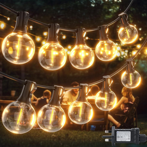 Outdoor String Lights 100ft LED Hanging Globe Patio Lights with G40 Shatterproof