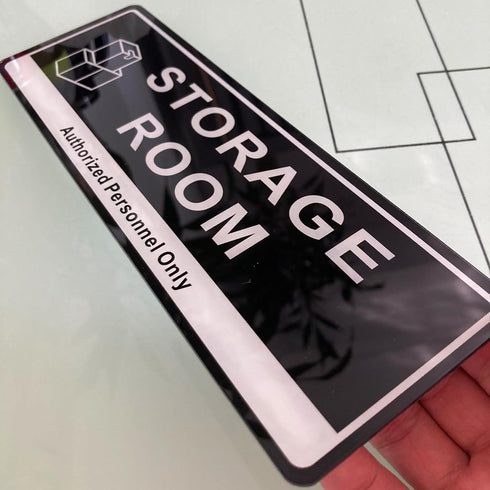 RAMIEYOO Acrylic Door Sign, Authorized Personnel Only, Black and White - 9"x 3" (Storage Room)
