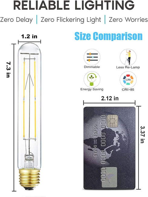 T10 Bulb 6W E26 Bulb 60 dimmable 4000K E26 Bulb AC120V 600lm Bulb T9 Pack 4 XININSUN LED Equal LED Watt Neutral White