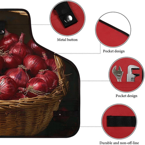 FodPand 8 Onions in Basket Tool Apron with Pockets Adjustable Cross-Back Welding Woodworking Vest Blacksmith Carpenter