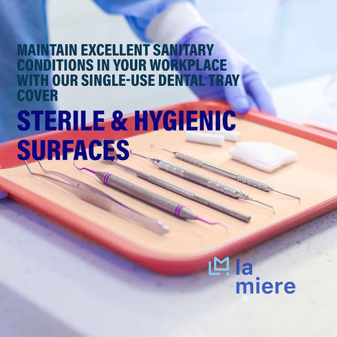 1000P LA MIERE Disposable Tray Liners, Dental Tray Covers for Size B, Medical Tray Paper, Single Use Paper Sheets