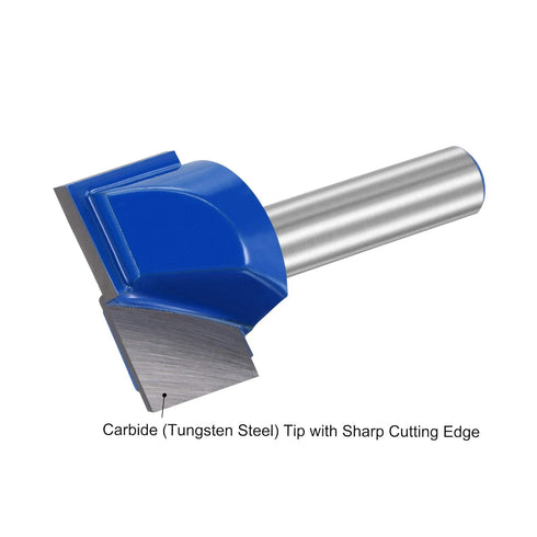 uxcell 25mm Dia 8mm Shank Bottom Cleaning Router Bit, 2 Flutes Carbide Tipped Cutter for Woodworking