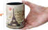 Vintage Pen Pencil Holder Cup, Retro Beige Desk Organizer for Home Office Living Room (Paris Eiffel Tower Round)