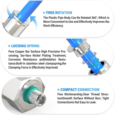 TAILONZ PNEUMATIC 304 Stainless Steel Male Straight 4MM Tube OD x 10-32 Inch UNF Thread Push to Connect Fittings