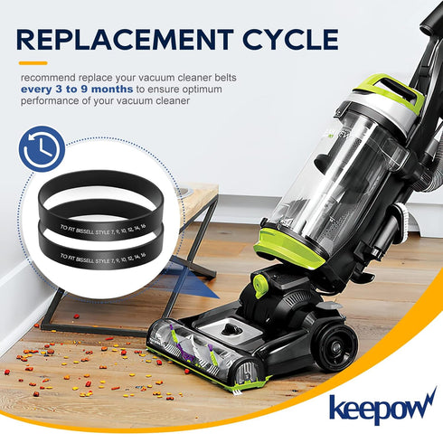 KEEPOW Style 7/9/10 P/N 3031120 Replacement Belt for Bissell Powerforce Helix Powerlifter Cleanview Swivel Rewind Pet