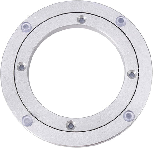 ChiweiJ (8 inches*H8.5MM) Heavy Duty Aluminium Alloy Rotating Bearing Plate, Round Table Turntable for Dining Cake