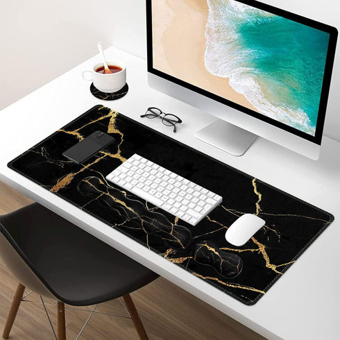 iLeadon Pad Set, Large Gaming Mouse Pad + Keyboard Wrist Rest + Mouse Pad with Support, 35.4x15.7in Desk Mat