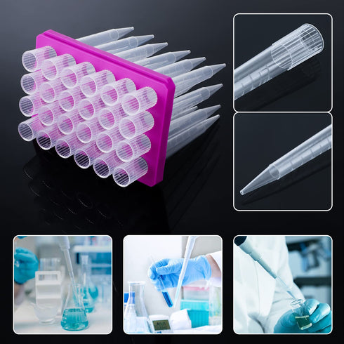 FOUR E'S SCIENTIFIC 5ml Pipette Tips, Universal 5000ul Sterile Tips Racked, RNase/DNase Free, Autoclavable