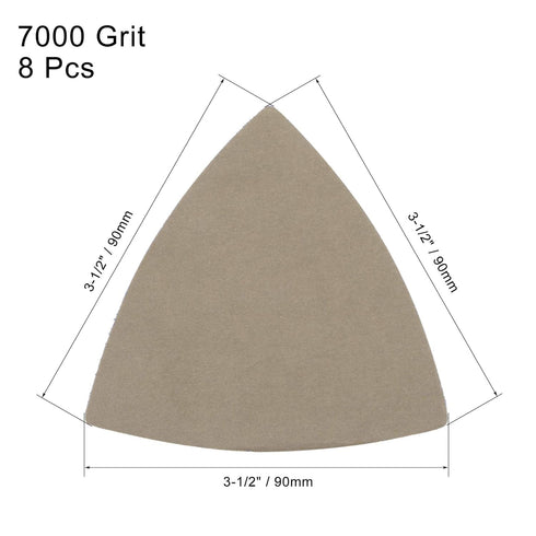 uxcell Triangular Sandpaper Hook and Loop Pad, 3-1/2" Oscillating Multi-Tool, Silicon Carbide, 7000 Grit, 8pcs