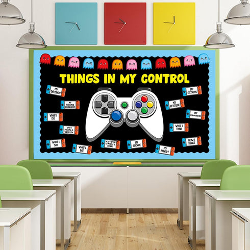 Mindset Set Growth Video Game Theme Bulletin Board Mental Health Bulletin Board Decorations Inspirational Cutouts