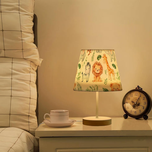 Kcldeci Cute Baby Giraffe Lion Bedside Table Lamp for Bedroom Farmhouse Lamps for Living Room Night Light for End Table