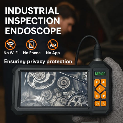 COOVIE 1920P 4.3" IP67 8 16.5ft Endoscope Camera with Light, HD Borescope Inspection Camera with IPS Screen, Waterproof