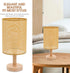 E27 5.46 Inch Angoily Rattan Lamp Shade for Table Lamps Natural Woven Vine Manzhu Lampshade Cylinder Small Rattan Lamp