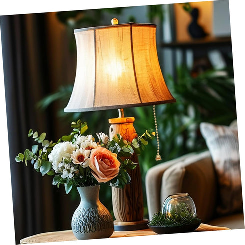 INOOMP Retro Light Socket Pull Chain Base Lamp Holder for Table & Floor Use