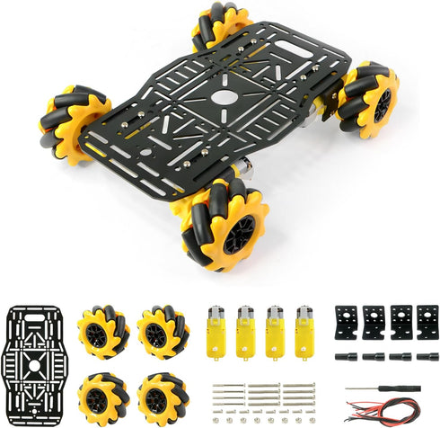 4WD Mecanum Wheel Robot Chassis Car Kit 360 Omnidirectional Movement with Metal