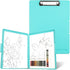 Clipboards with Storage - Low Profile Clip A4 Binder Clipboard Folder, Waterproof Nursing Clipboard (Blue Green)