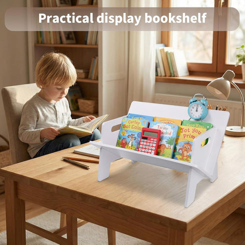 STILTOOL Desktop Small Bookshelf Organizer Wooden Tabletop Mini Bookcase Desk Storage Bookshelves Wood Storage Rack