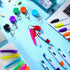 Handepo 80 Pcs Nurse Pen Set - Retractable Shuttle Pens, Marker Pen, Mini Highlighter, LED Keychain Flashlight, Badge