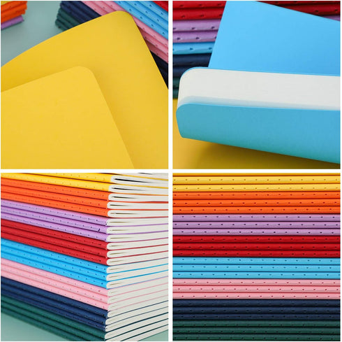 EUSOAR Softcover Pocket Notebook, A6 24 Pack, 3.9" x 5.5", 60 Pages Lined Kraft Notebooks, Mini Memo Notepad, Travel
