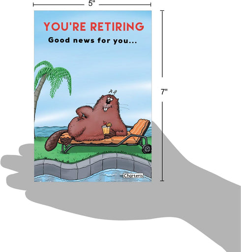 NobleWorks Dam Shame - Pun Retirement Greeting Card for Coworker, Boss - Funny Farewell Otter C7267RTG-US